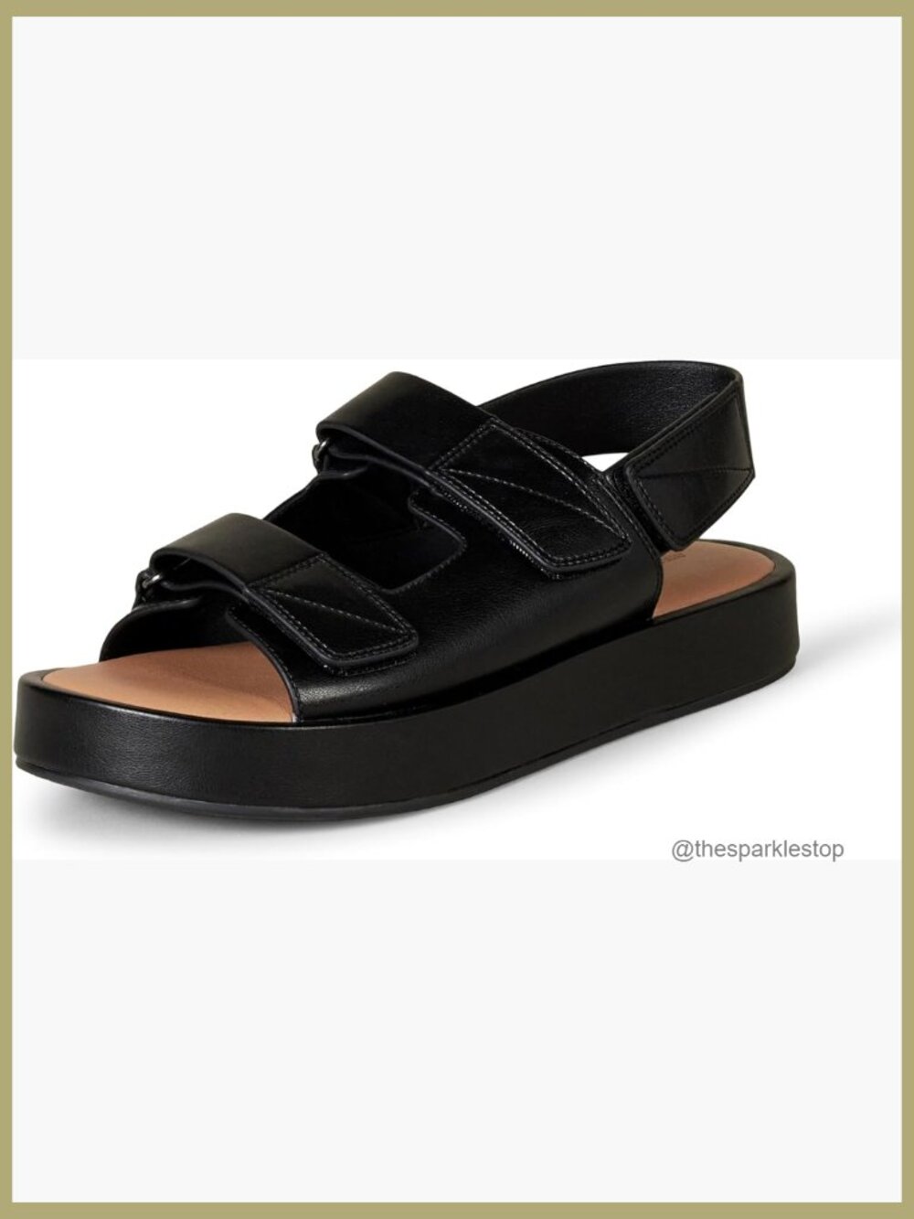 Adjustable Triple Strap Flat Platform Sandals with Memory Foam